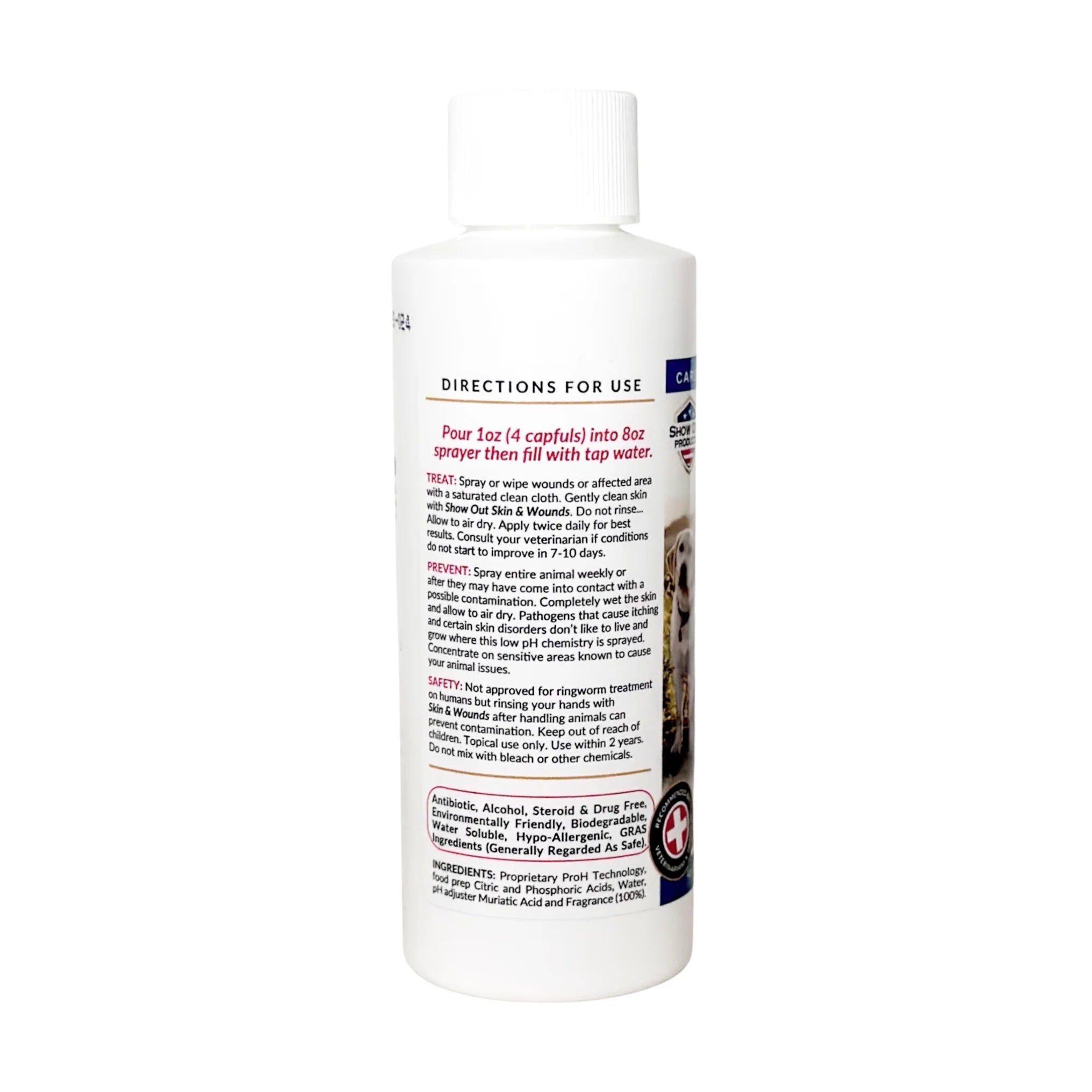 Show Out Skin & Wounds Spray for Dogs & Cat - Remedy for Dog Hot Spot, Cleans and Repairs Skin, Wound Care, Relief for Hot Spots, Skin Allergies, Dry, Itching Skin (Makes 32 oz of Solution for Pet)
