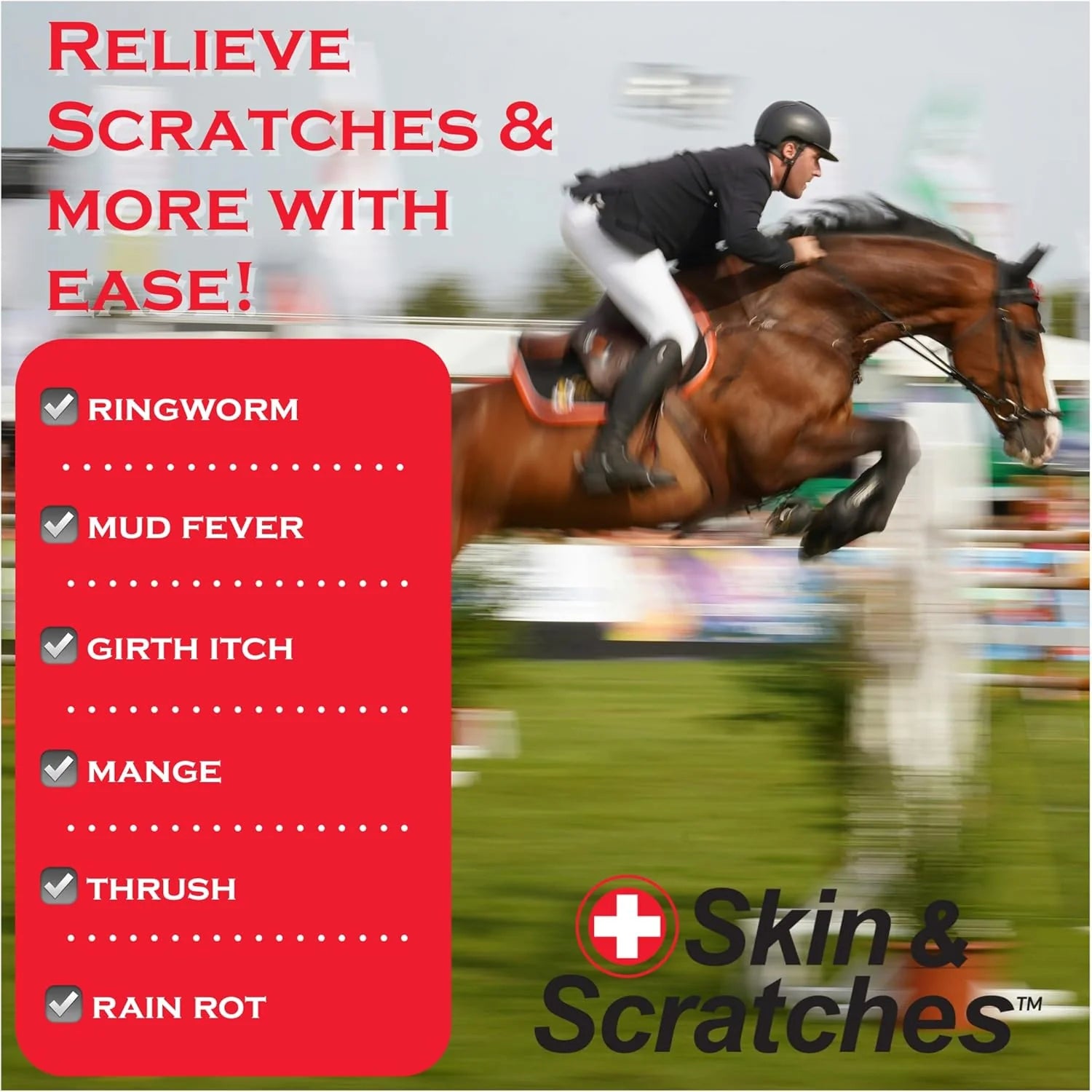 Show Out Skin & Scratches Prevention Pack - Fast Relief and Prevention for Horse Care. Use on Equine Scratches/Mud Fever, Girth Itch, Mange, Thrush, Rain Rot, Ringworm & Other Skin Issues on Horses