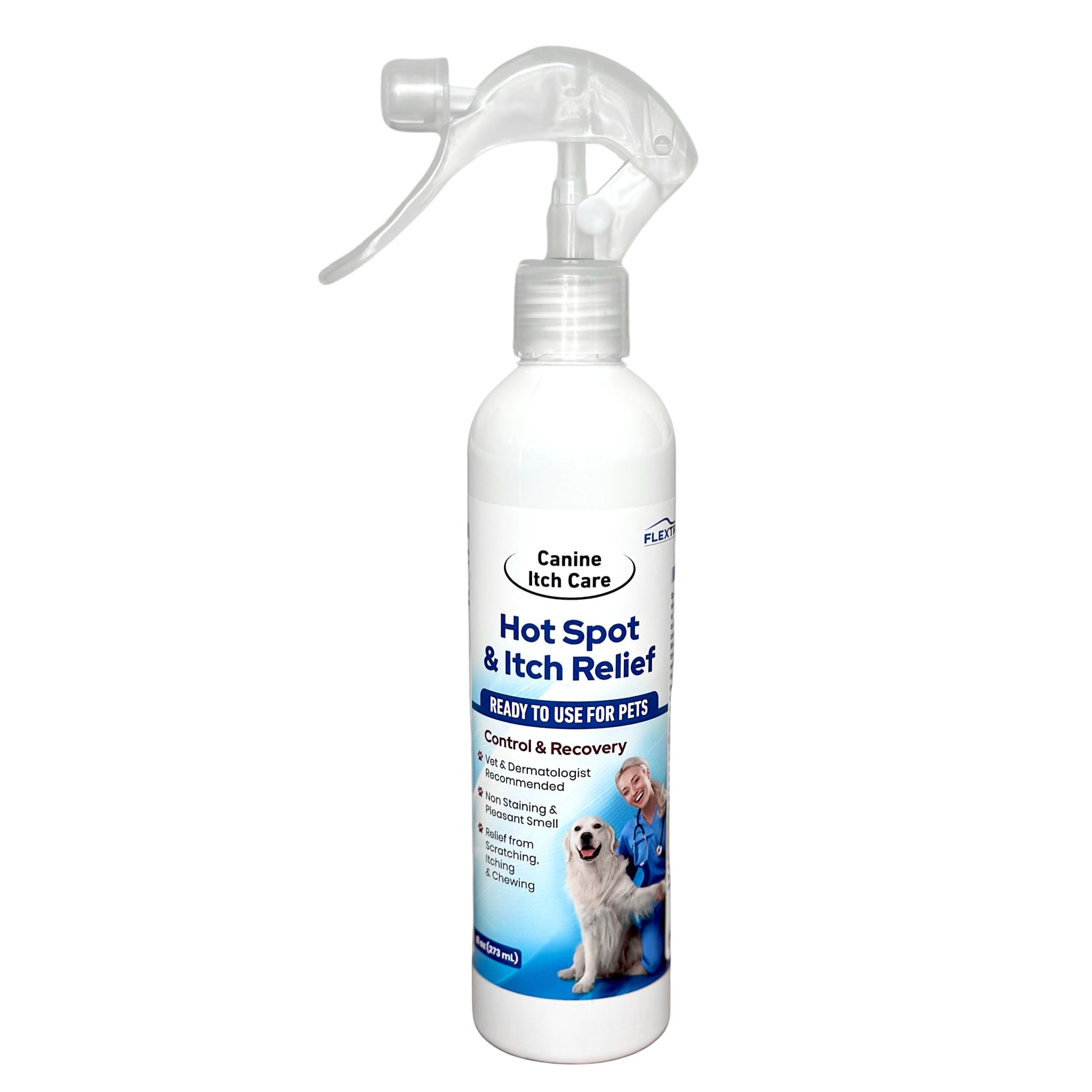 Canine Itch Care Hot Spot Spray & Itch Relief For Dogs and Cat (8oz RTU). Remedy for Dog Itching, Dry Skin, Rash, Ringworm, Dermatitis, Itchy Paw, Irritation on Skin, Skin Allergy, Wound Care