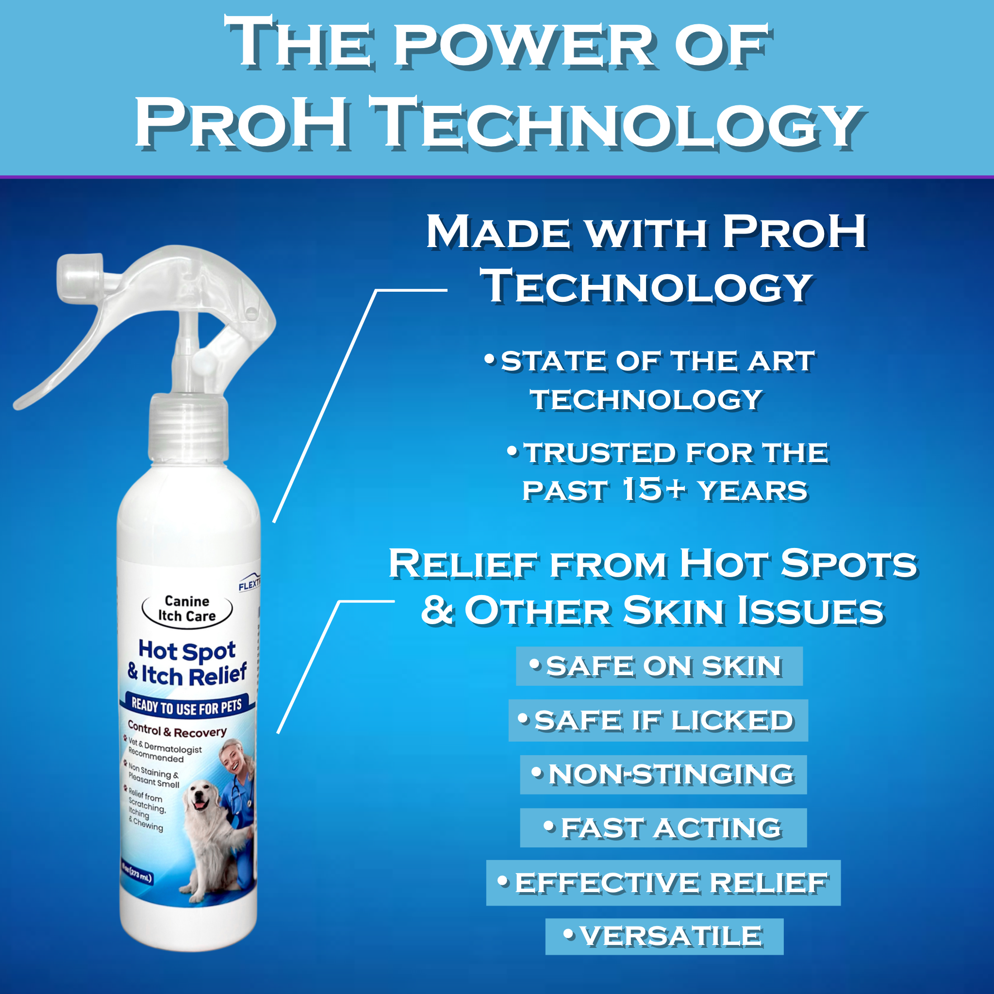 Canine Itch Care Hot Spot Spray & Itch Relief For Dogs and Cat (8oz RTU). Remedy for Dog Itching, Dry Skin, Rash, Ringworm, Dermatitis, Itchy Paw, Irritation on Skin, Skin Allergy, Wound Care