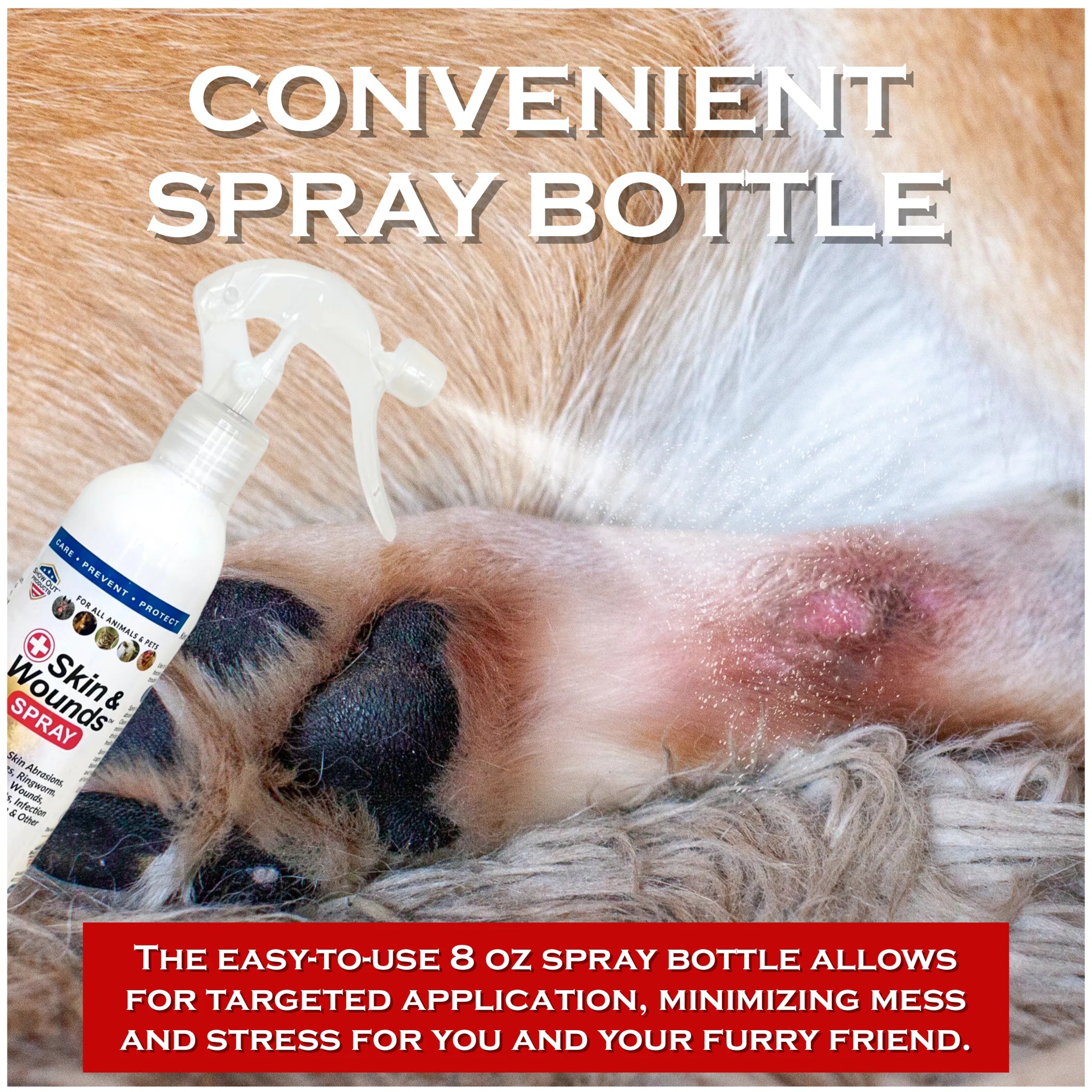 Show Out Skin & Wounds Spray for Dogs & Cat - Remedy for Dog Hot Spot, Cleans and Repairs Skin, Wound Care, Relief for Hot Spots, Skin Allergies, Dry, Itching Skin (Makes 32 oz of Solution for Pet)