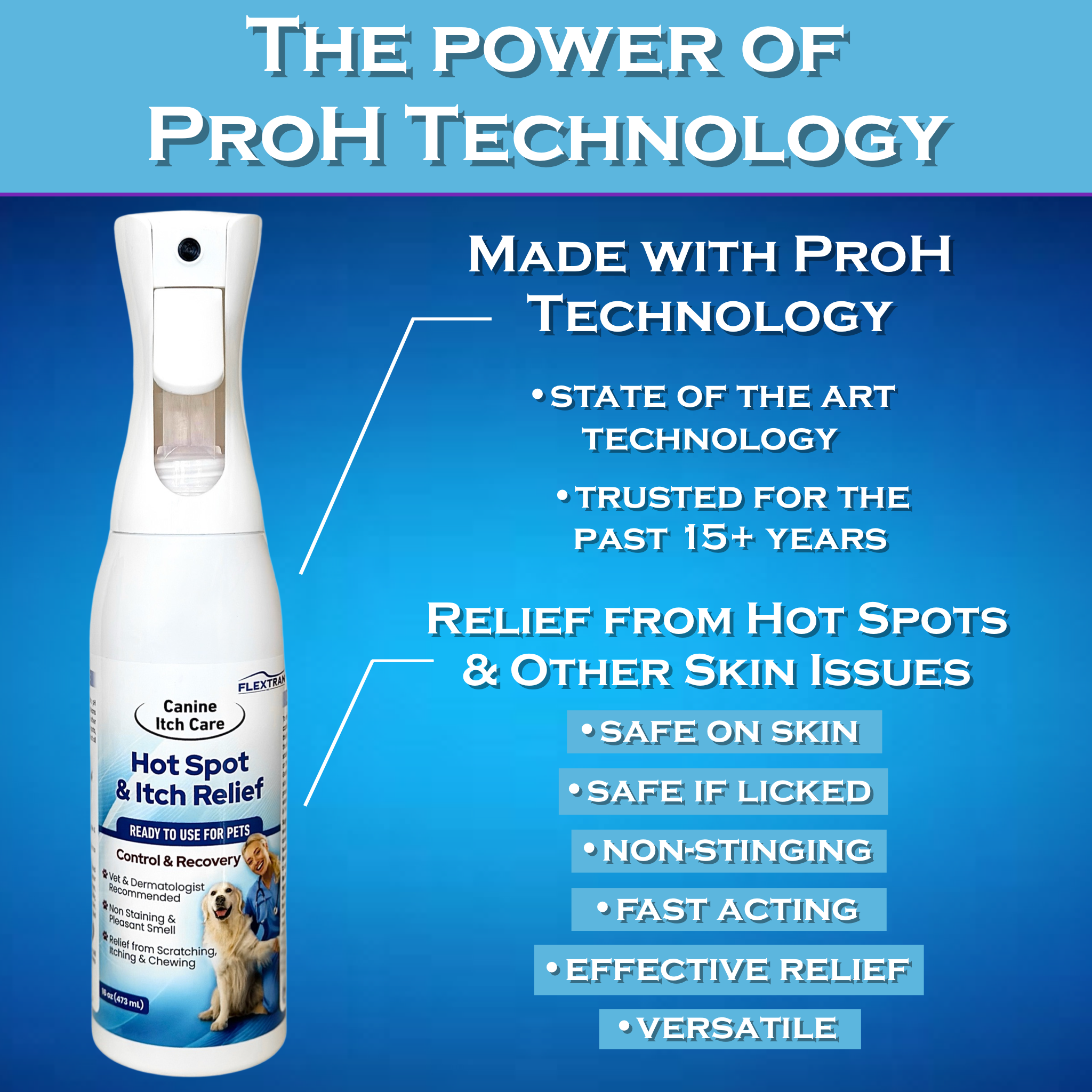 Canine Itch Care Hot Spot Spray & Itch Relief For Dogs and Cat. Remedy for Dog Itching, Dry Skin, Rash, Ringworm, Dermatitis, Itchy Paw, Irritation on Skin, Skin Allergy, Wound Care (Makes 32 oz)