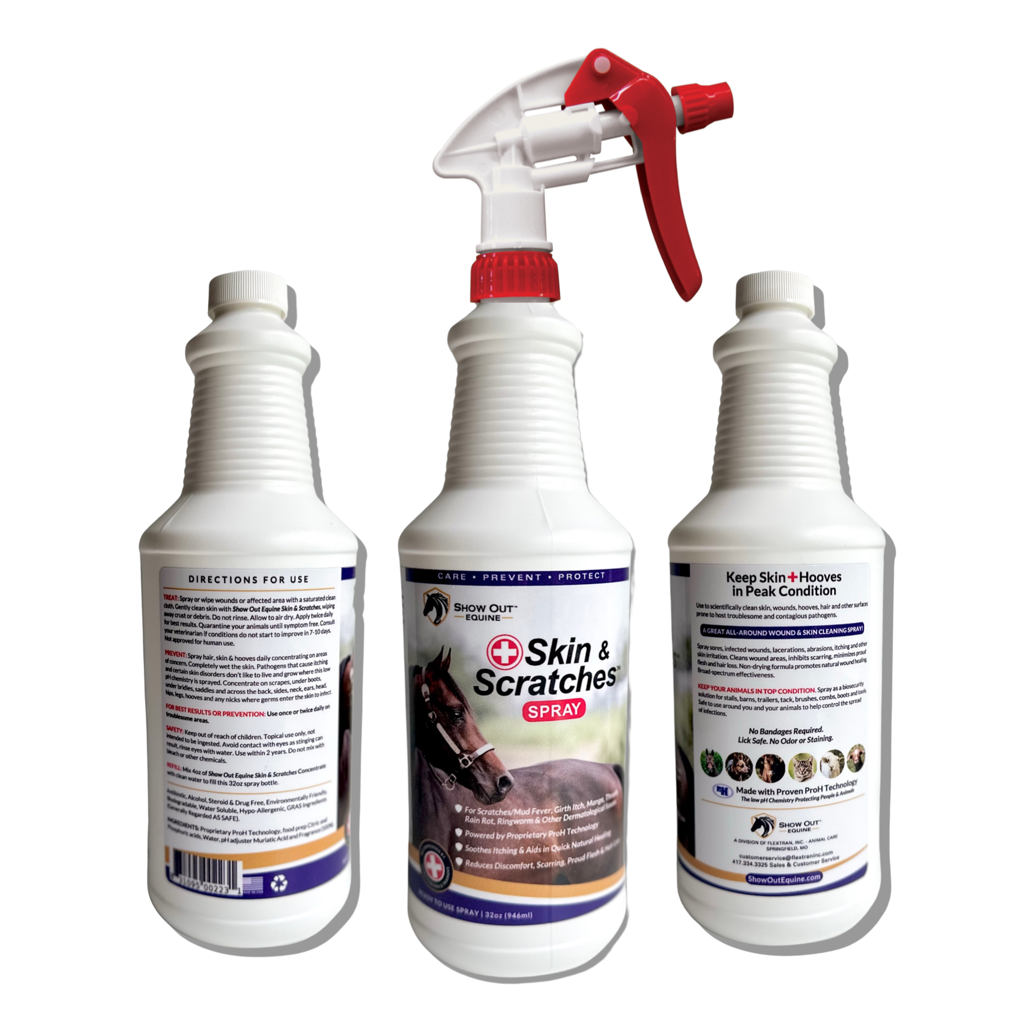 Show Out Skin & Scratches Prevention Pack - Fast Relief and Prevention for Horse Care. Use on Equine Scratches/Mud Fever, Girth Itch, Mange, Thrush, Rain Rot, Ringworm & Other Skin Issues on Horses