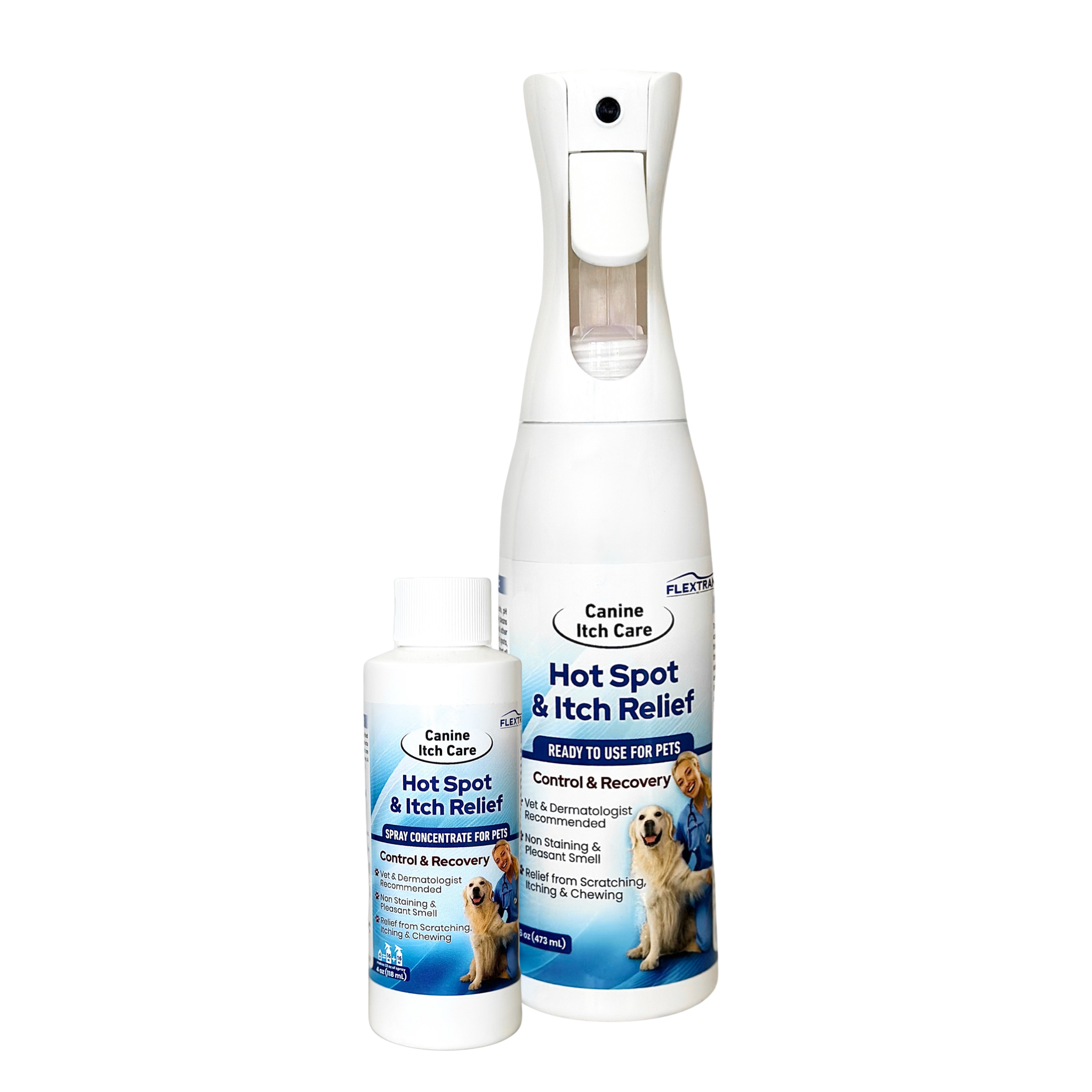 Canine Itch Care Hot Spot Spray & Itch Relief For Dogs and Cat. Remedy for Dog Itching, Dry Skin, Rash, Ringworm, Dermatitis, Itchy Paw, Irritation on Skin, Skin Allergy, Wound Care (Makes 32 oz)