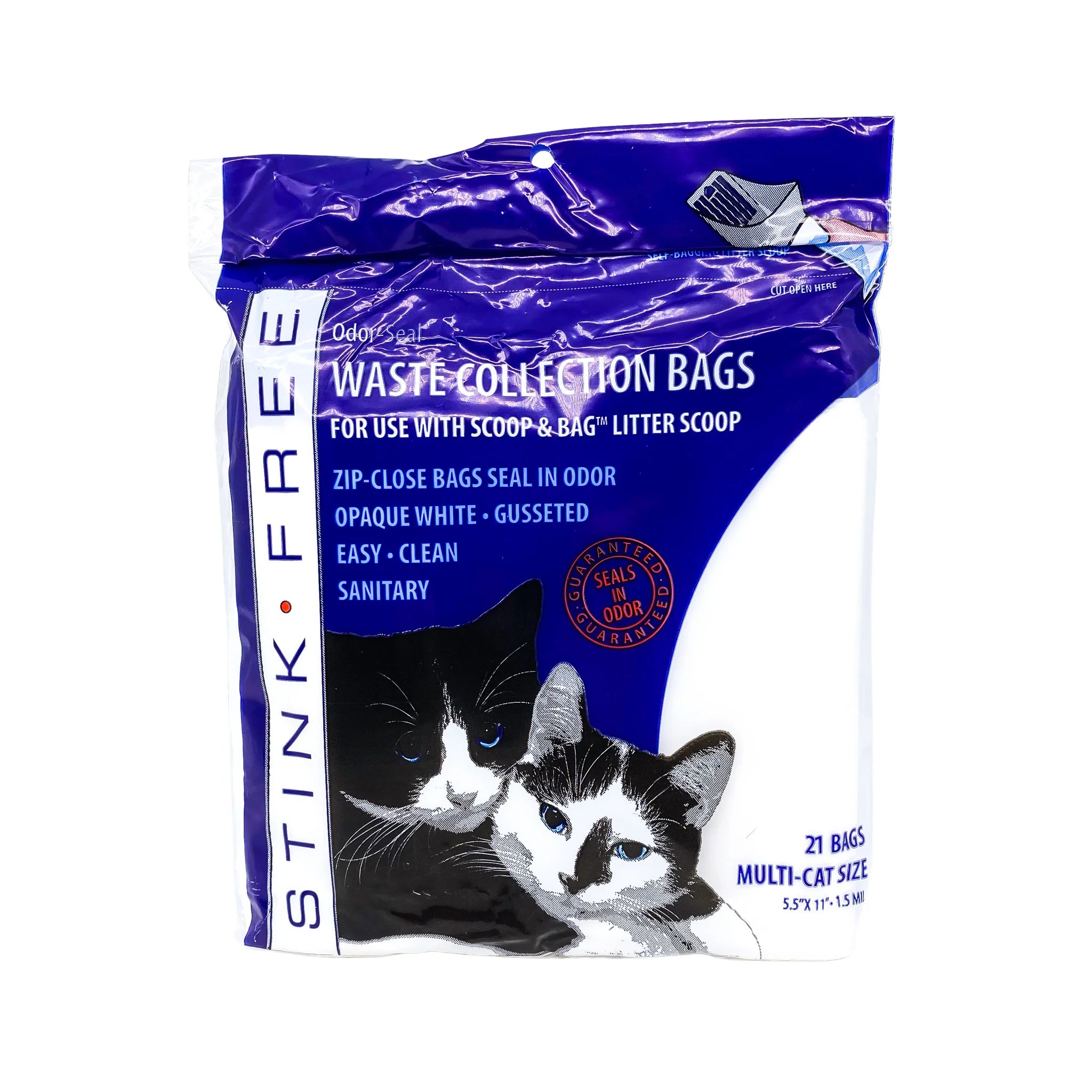 Cat Litter Odor Seal Bag - Smell Proof Kitty Litter Bags. Packs of 21 Bags