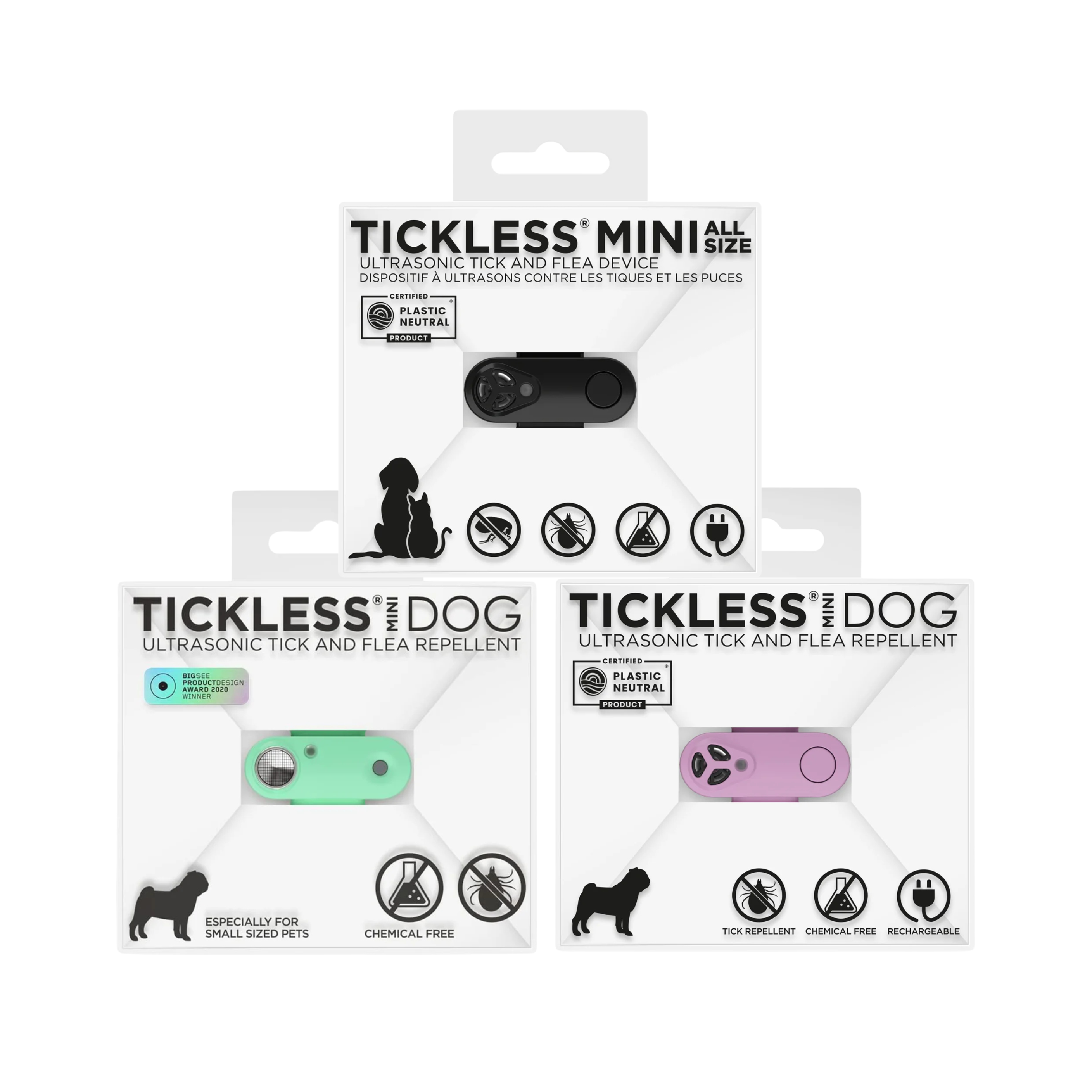 Tickless Mini Ultrasonic Flea & Tick Collar Device for Dogs & Cats