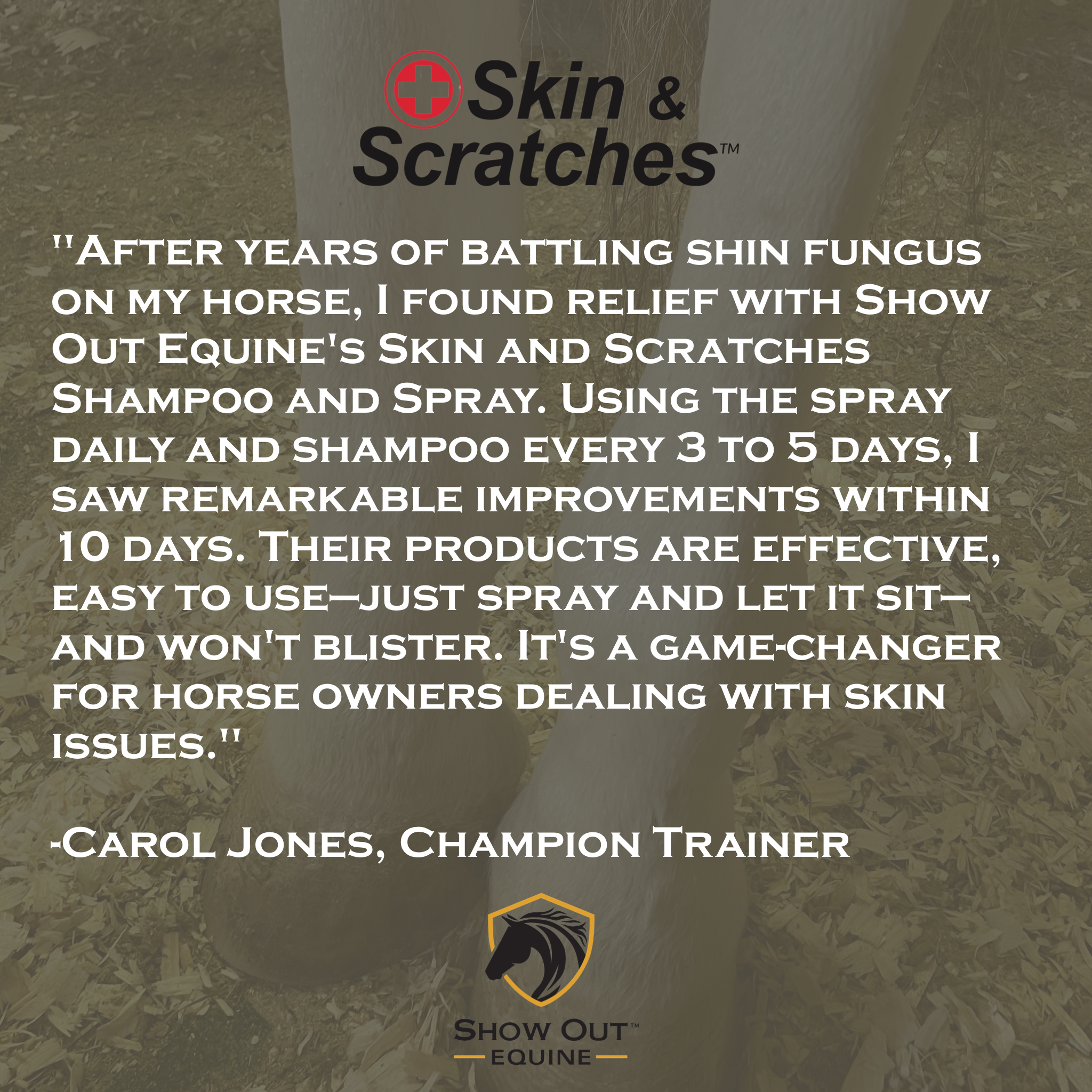 Show Out Skin & Scratches Prevention Pack - Fast Relief and Prevention for Horse Care. Use on Equine Scratches/Mud Fever, Girth Itch, Mange, Thrush, Rain Rot, Ringworm & Other Skin Issues on Horses