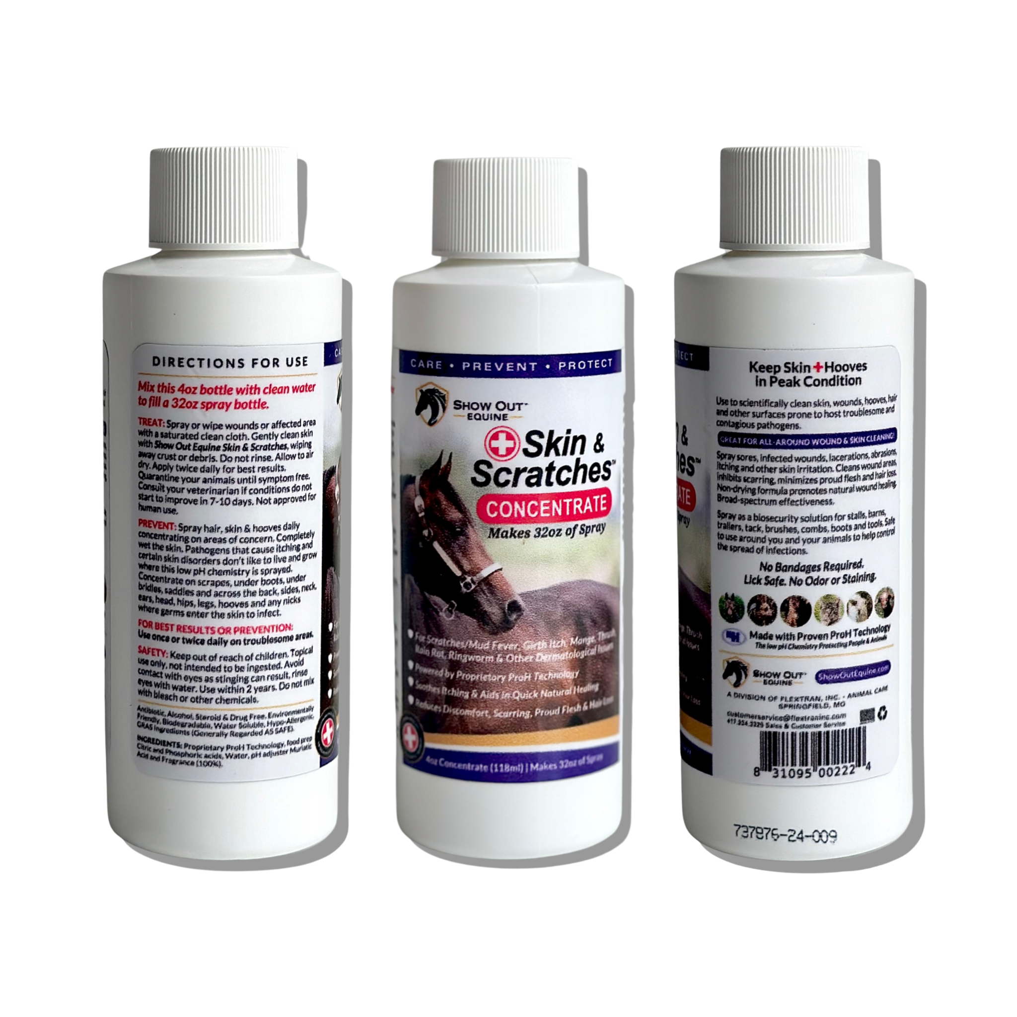 Show Out Skin & Scratches Prevention Pack - Fast Relief and Prevention for Horse Care. Use on Equine Scratches/Mud Fever, Girth Itch, Mange, Thrush, Rain Rot, Ringworm & Other Skin Issues on Horses