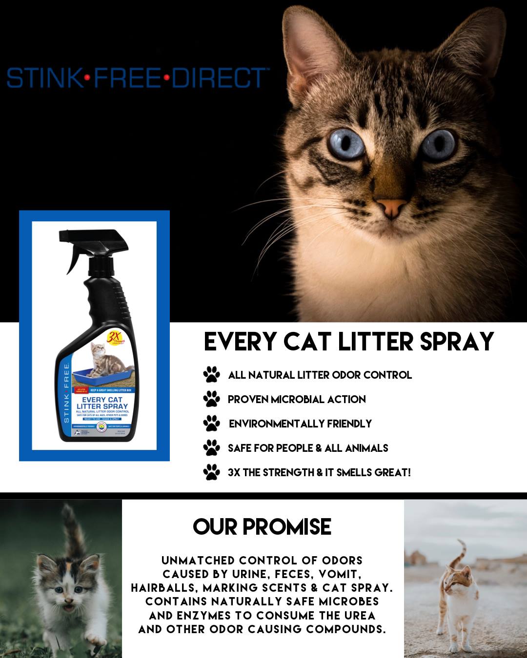 Every Cat Litter Spray - Eliminate Odors & Cut Litter Box Changes In Half!