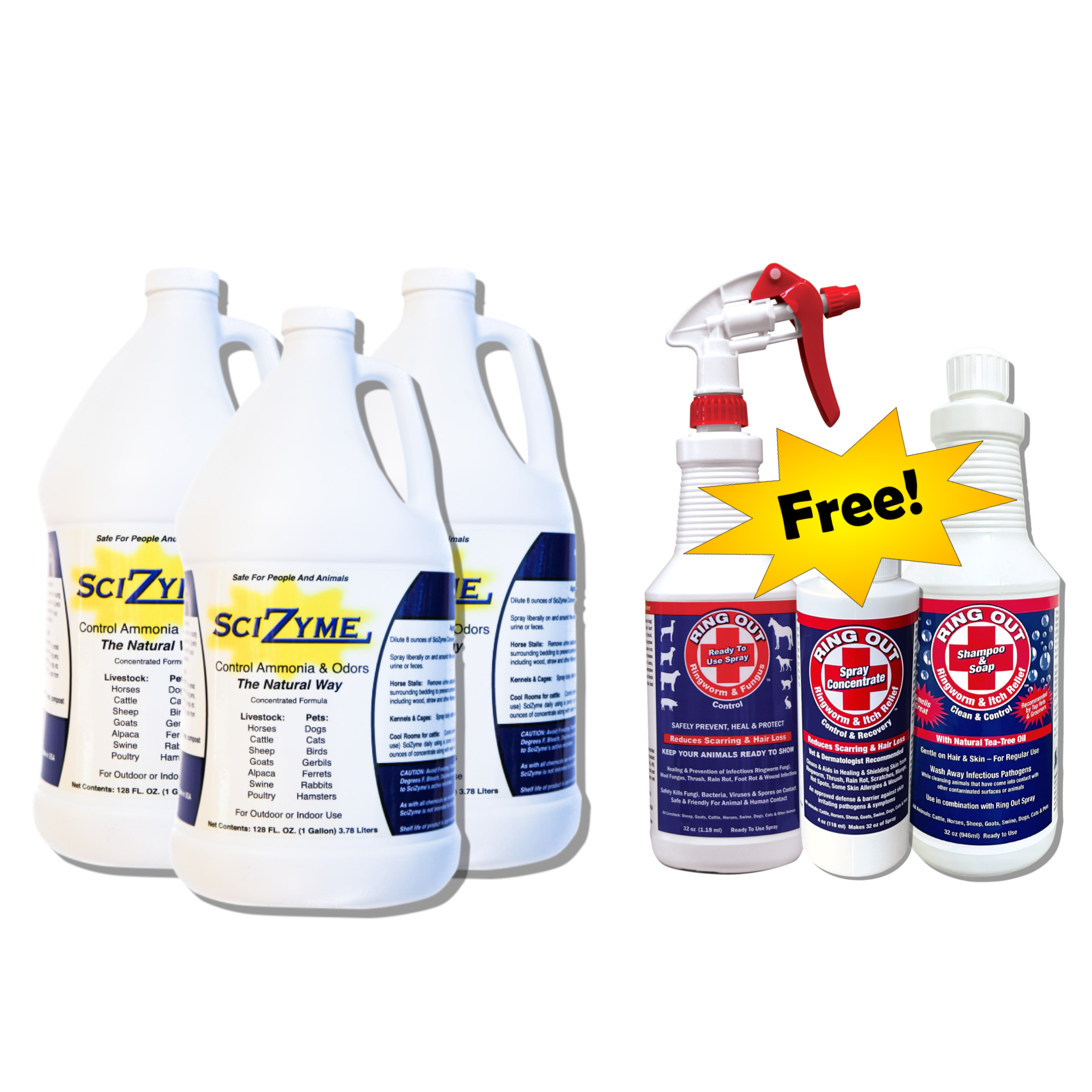 SciZyme Special - 3 Gallons w/ FREE ringworm prevention pack