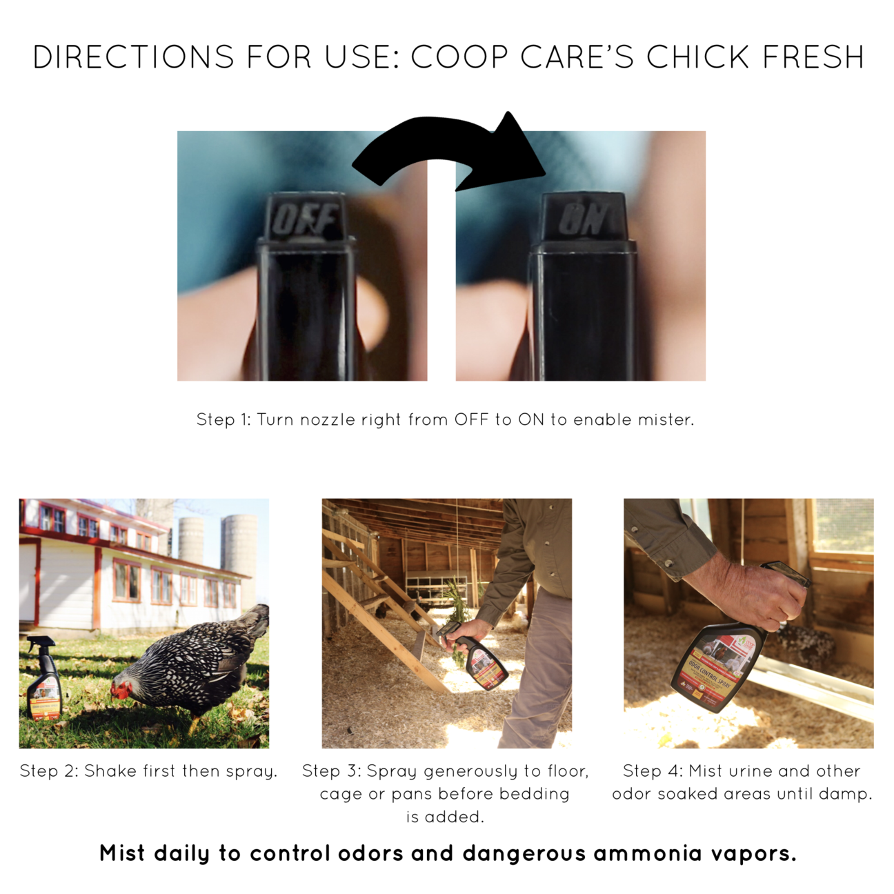 Chick Fresh - Eliminate Odors & Ammonia For Backyard Chickens - FlexTran Animal Care