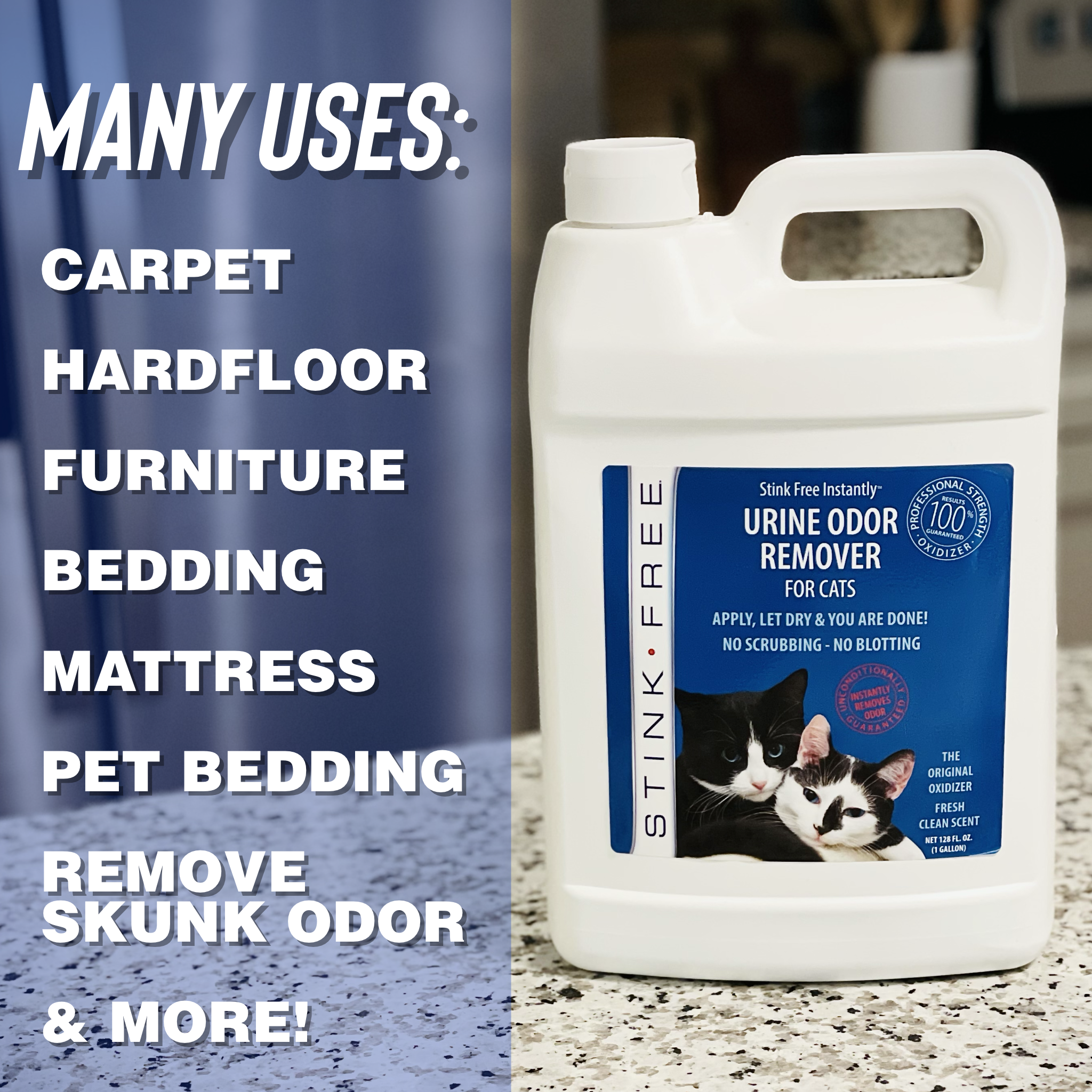 Stink Free Instant Urine Odor Remover For Cats FlexTran Animal Care